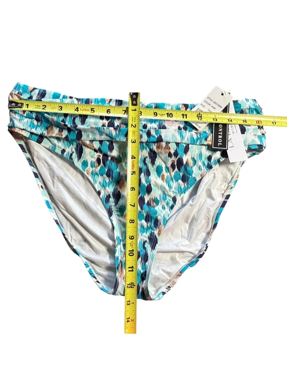LA BLANCA seaglass shirred band hipster plus size 16W full coverage bottoms NWT